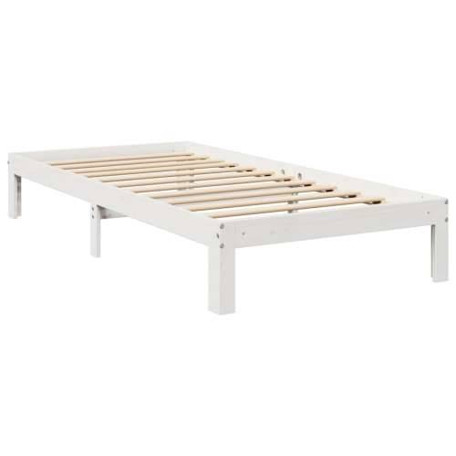 Krevet s regalom z knjige bez madraca bijeli 100x200cm borovina - Bijela 100 x 200 cm Cijena