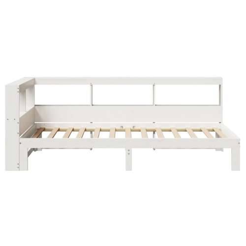 Krevet s regalom z knjige bez madraca bijeli 100x200cm borovina - Bijela 100 x 200 cm Cijena