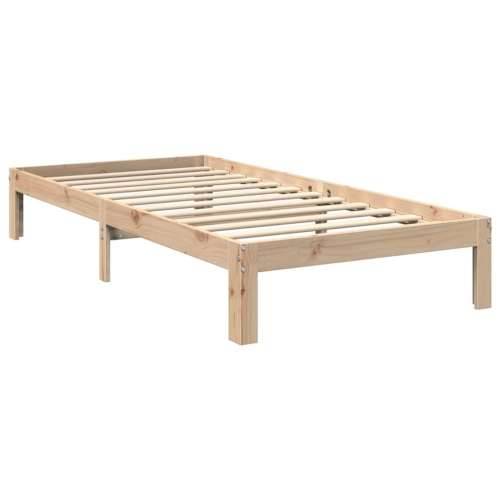 Krevet s regalom za knjige bez madraca 75x190 cm borovina - Prirodna 75 x 190 cm Cijena