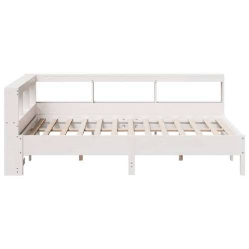 Krevet s regalom z knjige bez madraca bijeli 120x200cm borovina - Bijela 120 x 200 cm Cijena