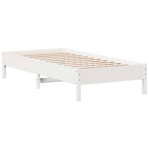 Krevet s regalom za knjige bez madraca bijeli 90x200cm borovina - Bijela 90 x 200 cm Cijena