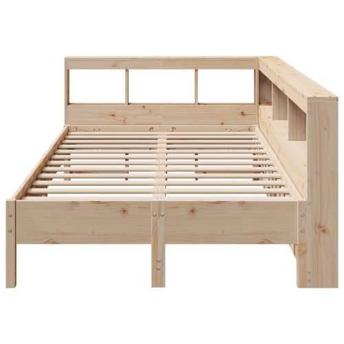 Krevet s regalom za knjige bez madraca 140x190 cm od borovine - Prirodna 140 x 190 cm Cijena