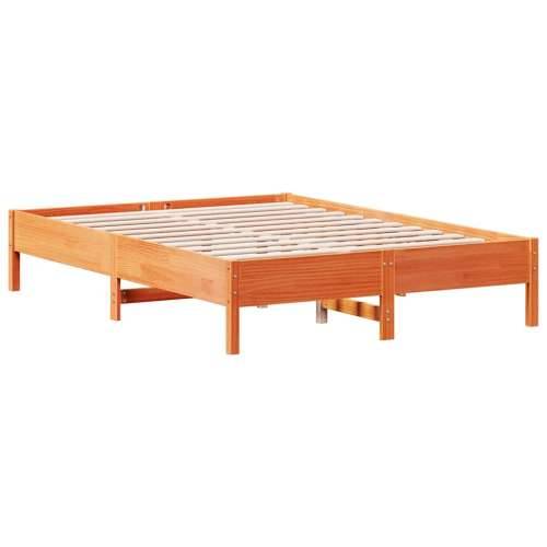 Krevet s regalom za knjige bez madraca 135 x 190 cm od borovine - Voštano smeđa 135 x 190 cm Cijena