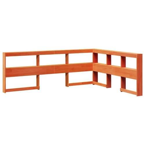 Krevet s regalom za knjige bez madraca 135 x 190 cm od borovine - Voštano smeđa 135 x 190 cm Cijena