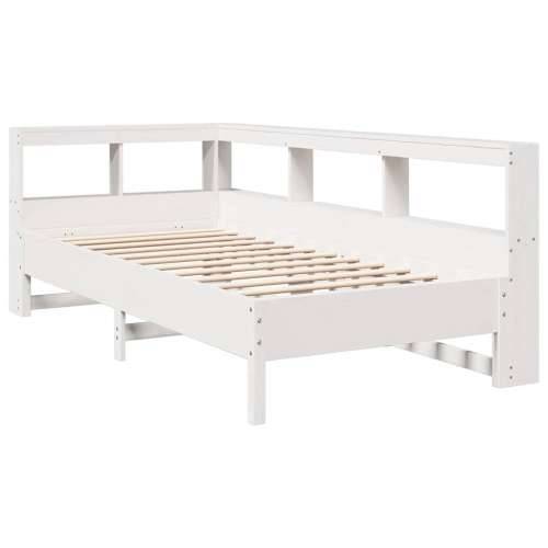 Krevet s regalom za knjige bez madraca bijeli 75x190cm borovina - Bijela 75 x 190 cm Cijena