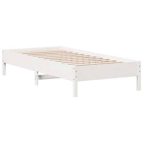 Krevet s regalom za knjige bez madraca bijeli 75x190cm borovina - Bijela 75 x 190 cm Cijena