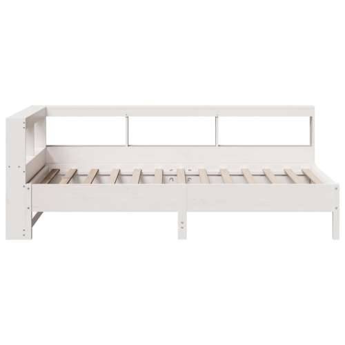Krevet s regalom za knjige bez madraca bijeli 75x190cm borovina - Bijela 75 x 190 cm Cijena