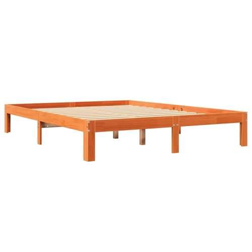 Krevet s regalom za knjige bez madraca 135 x 190 cm od borovine - Voštano smeđa 135 x 190 cm Cijena