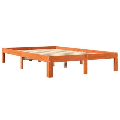 Krevet s regalom za knjige bez madraca 120 x 190 cm od borovine - Voštano smeđa 120 x 190 cm Cijena
