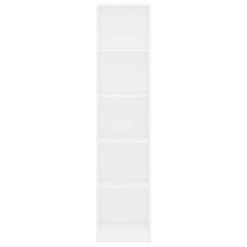 Ormarić za knjige s 5 razina bijeli 40 x 24 x 175 cm drveni Cijena