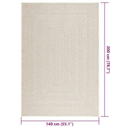 Tepih ZIZUR 140 x 200 cm s izgledom jute unutarnji i vanjski - Krema 140 x 200 cm Pravokutno Cijena