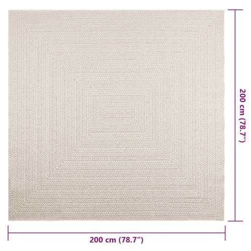 Tepih ZIZUR 200 x 200 cm s izgledom jute unutarnji i vanjski - Krema 200 x 200 cm Pravokutno Cijena