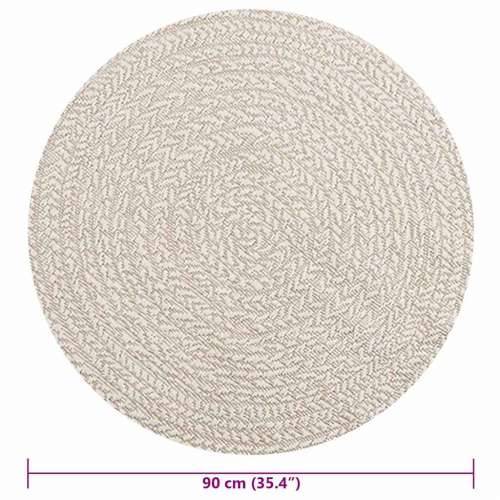 Tepih ZIZUR krem Ø 90 cm s izgledom jute unutarnji i vanjski - Krema Ø 90 cm Okruglo Cijena