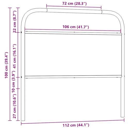 Uzglavlje smeđa boja hrasta 107 cm čelik i konstruirano drvo - Smeđi hrast 107 cm 1 Cijena
