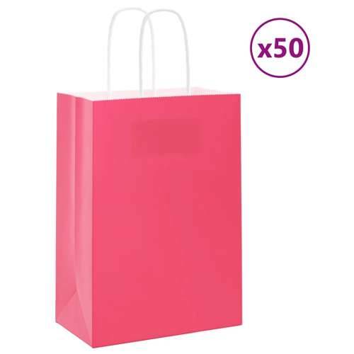 Papirnate vrećice 50 kom s ručkama ružičaste 15x8x21 cm - Ružičasta 15 x 8 x 21 cm 50 Cijena