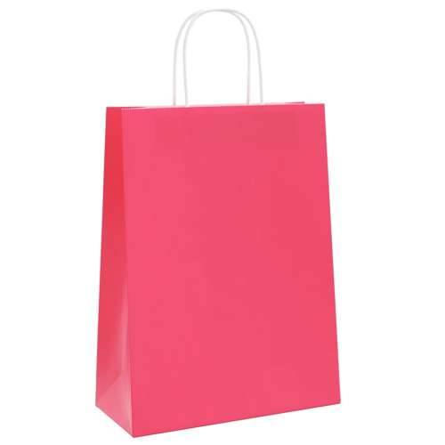 Papirnate vrećice 50 kom s ručkama ružičaste 26x12x35 cm - Ružičasta 26 x 12 x 35 cm 50 Cijena