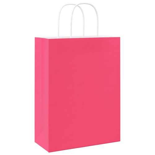 Papirnate vrećice 50 kom s ručkama ružičaste 26x12x35 cm - Ružičasta 26 x 12 x 35 cm 50 Cijena