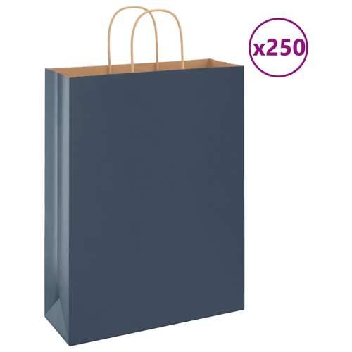 Papirnate vrećice 250 kom s ručkama plave 32x12x42 cm - Plava 32 x 12 x 42 cm 250 Cijena