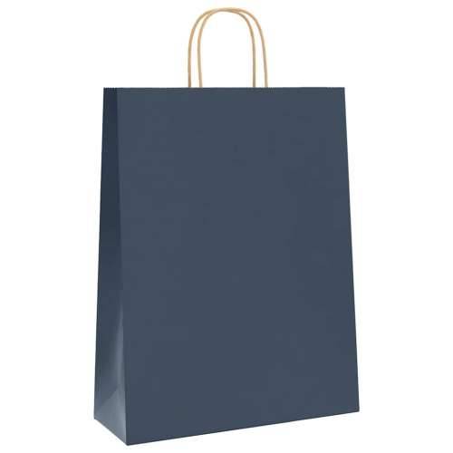 Papirnate vrećice 250 kom s ručkama plave 32x12x42 cm - Plava 32 x 12 x 42 cm 250 Cijena