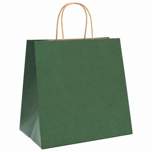 Papirnate vrećice 250 kom s ručkama zelene 26x17x25 cm - Zelena 26 x 17 x 25 cm 250 Cijena