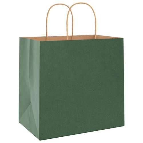 Papirnate vrećice 250 kom s ručkama zelene 26x17x25 cm - Zelena 26 x 17 x 25 cm 250 Cijena