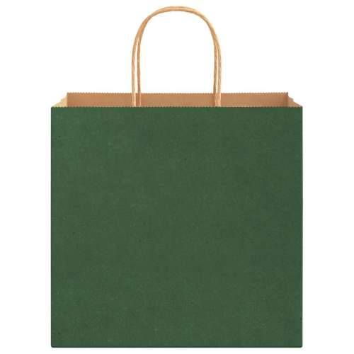 Papirnate vrećice 250 kom s ručkama zelene 26x17x25 cm - Zelena 26 x 17 x 25 cm 250 Cijena