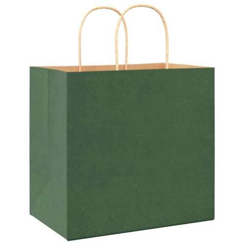 Papirnate vrećice 250 kom s ručkama zelene 26x17x25 cm - Zelena 26 x 17 x 25 cm 250 Cijena
