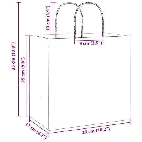 Papirnate vrećice 250 kom s ručkama zelene 26x17x25 cm - Zelena 26 x 17 x 25 cm 250 Cijena