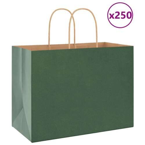 Papirnate vrećice 250 kom s ručkama zelene 32x17x25 cm - Zelena 32 x 17 x 25 cm 250 Cijena