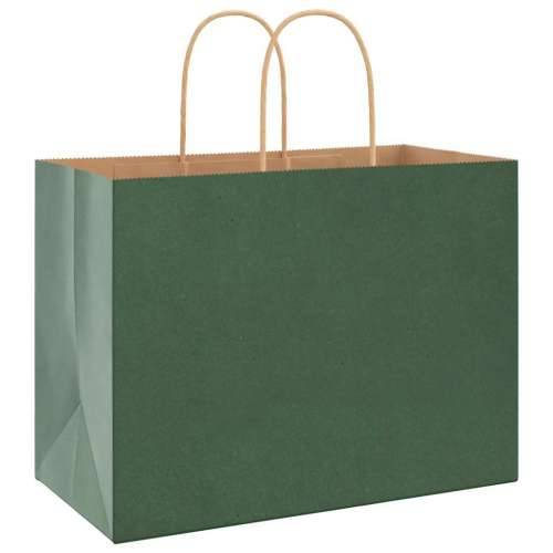 Papirnate vrećice 250 kom s ručkama zelene 32x17x25 cm - Zelena 32 x 17 x 25 cm 250 Cijena