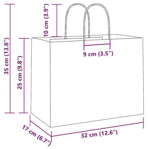 Papirnate vrećice 250 kom s ručkama zelene 32x17x25 cm - Zelena 32 x 17 x 25 cm 250 Cijena