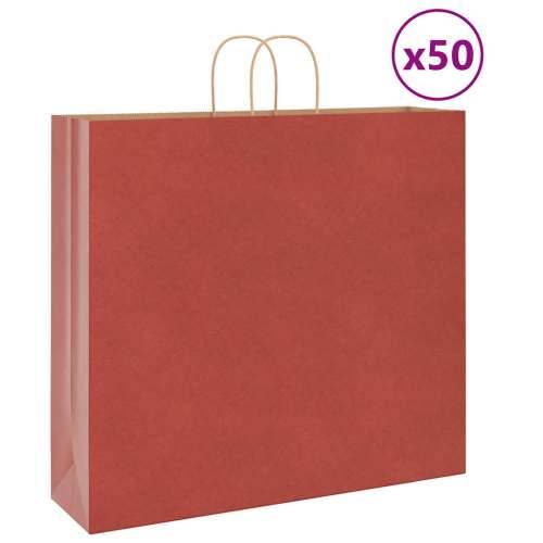 Papirnate vrećice 50 kom s ručkama crvene 54x15x49 cm - Crvena 54 x 15 x 49 cm 50 Cijena