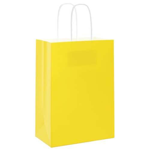 Papirnate vrećice 50 kom s ručkama žute 15x8x21 cm - Žuta 15 x 8 x 21 cm 50 Cijena