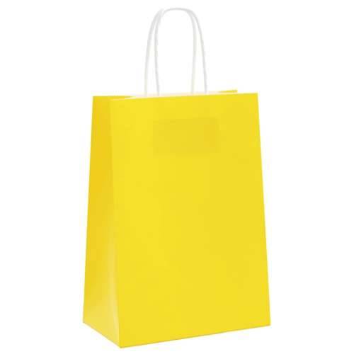 Papirnate vrećice 50 kom s ručkama žute 15x8x21 cm - Žuta 15 x 8 x 21 cm 50 Cijena