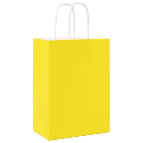 Papirnate vrećice 50 kom s ručkama žute 15x8x21 cm - Žuta 15 x 8 x 21 cm 50 Cijena