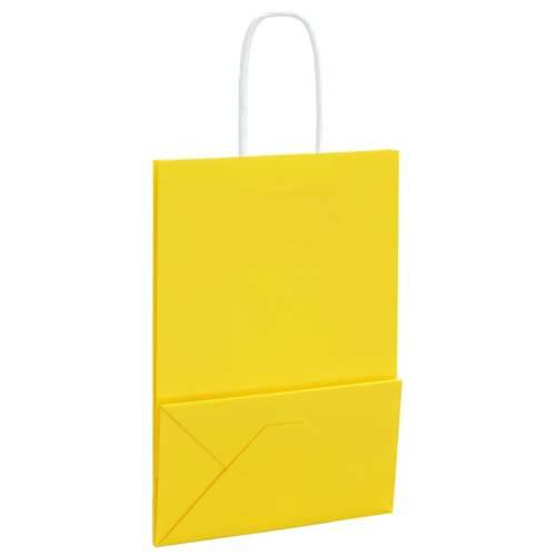 Papirnate vrećice 50 kom s ručkama žute 15x8x21 cm - Žuta 15 x 8 x 21 cm 50 Cijena