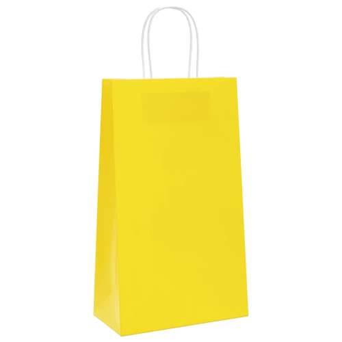 Papirnate vrećice 50 kom s ručkama žute 21x11x36 cm - Žuta 21 x 11 x 36 cm 50 Cijena
