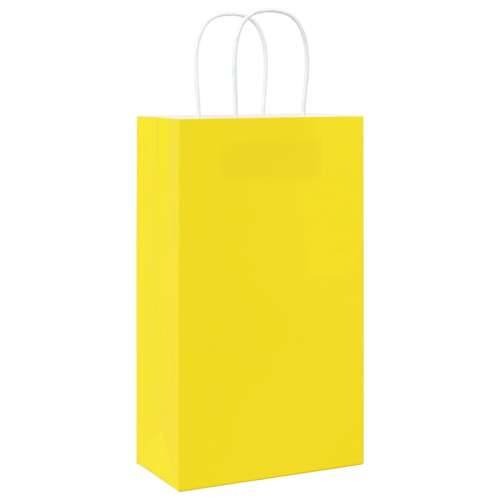 Papirnate vrećice 50 kom s ručkama žute 21x11x36 cm - Žuta 21 x 11 x 36 cm 50 Cijena
