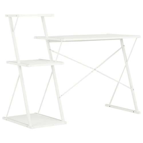 Radni stol s policom bijeli 116 x 50 x 93 cm Cijena