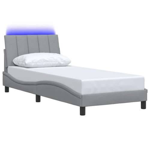 Okvir za krevet bez madraca svjetlosivi 90x190 cm od tkanine - Svjetlosiva 90 x 190 cm Cijena