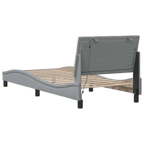 Okvir za krevet bez madraca svjetlosivi 90x190 cm od tkanine - Svjetlosiva 90 x 190 cm Cijena