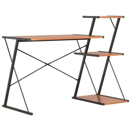 Radni stol s policom crno-smeđi 116 x 50 x 93 cm