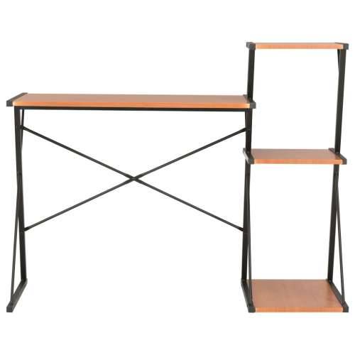 Radni stol s policom crno-smeđi 116 x 50 x 93 cm Cijena