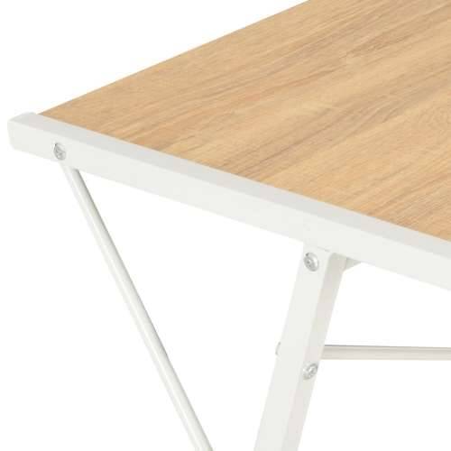 Radni stol s policom bijeli i boja hrasta 116 x 50 x 93 cm - bijela i hrast Cijena