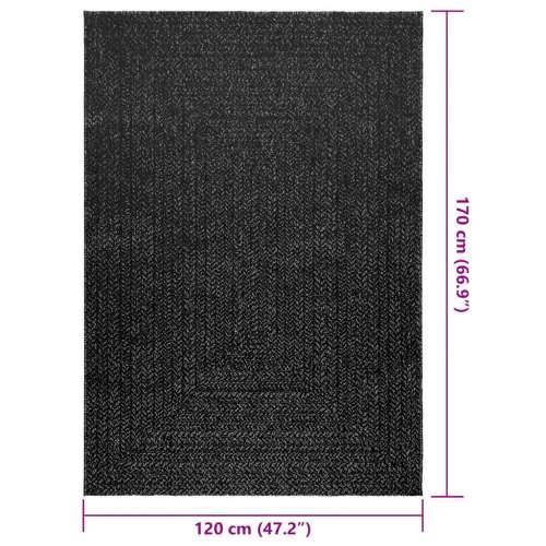 Tepih ZIZUR 120 x 170 cm s izgledom jute unutarnji i vanjski - Antracit 120 x 170 cm Pravokutno Cijena