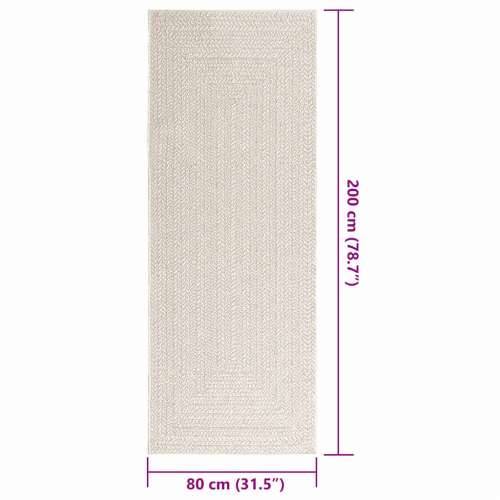 Tepih ZIZUR 80 x 200 cm s izgledom jute unutarnji i vanjski - Krema 80 x 200 cm Pravokutno Cijena