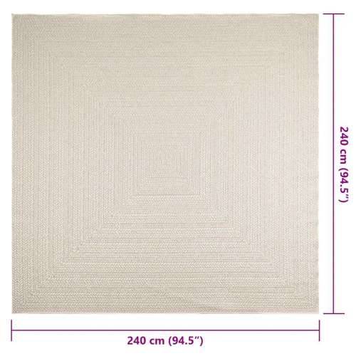 Tepih ZIZUR 240 x 240 cm s izgledom jute unutarnji i vanjski - Krema 240 x 240 cm Pravokutno Cijena