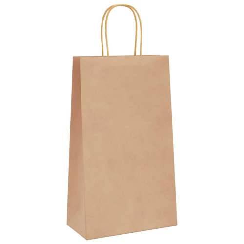 Papirnate vrećice 50 kom s ručkama smeđe 21x11x36 cm - Smeđa 21 x 11 x 36 cm 50 Cijena
