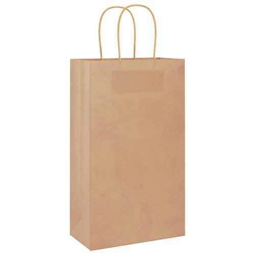 Papirnate vrećice 250 kom s ručkama smeđe 21x11x36 cm - Smeđa 21 x 11 x 36 cm 250 Cijena