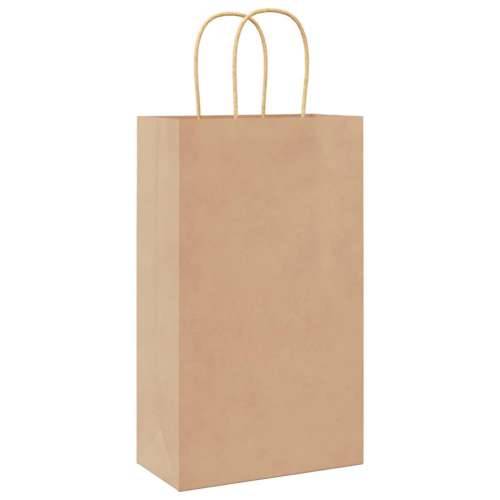 Papirnate vrećice 250 kom s ručkama smeđe 21x11x36 cm - Smeđa 21 x 11 x 36 cm 250 Cijena
